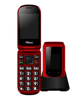 Mobile phone t09 flip dual screen Chinese foreign trade version large button, loud sound, seat charging button, elderly phone